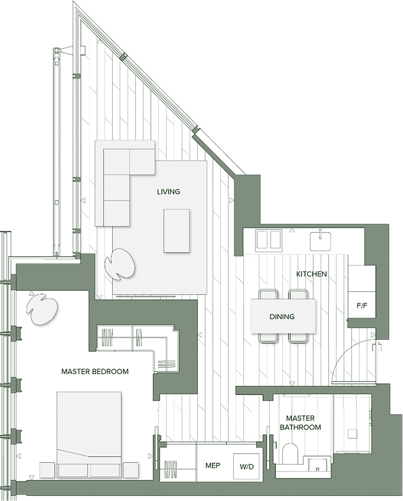 One Bedroom floorplan