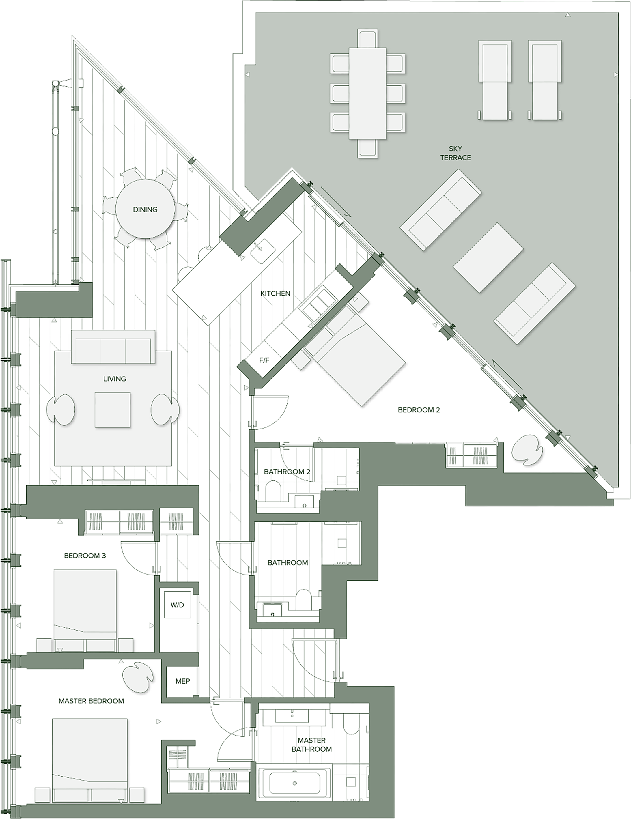 Three Bedroom floorplan